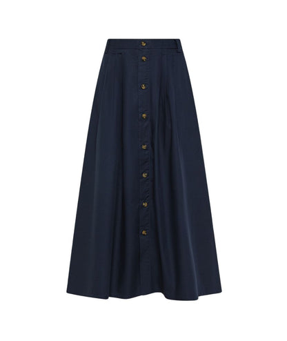Sun68 Gonna Lunga con Pinces in Misto Cotone P36208 Blu Navy