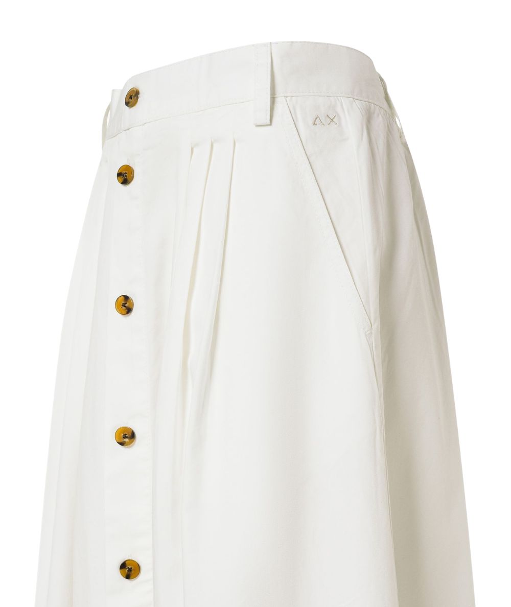 Sun68 Gonna Lunga in Misto Cotone P36208 Bianco