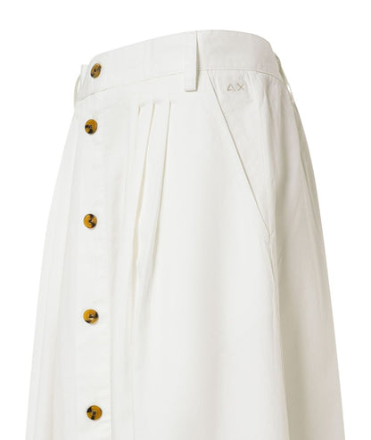 Sun68 Gonna Lunga in Misto Cotone P36208 Bianco