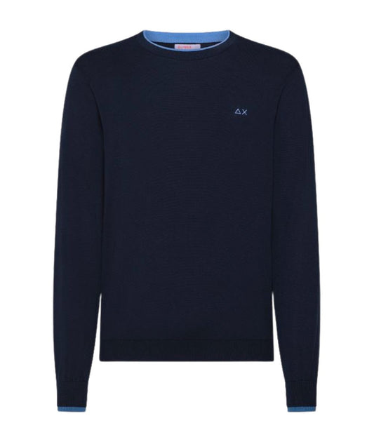 Sun68 Maglia Girocollo Double Rib K35109 Blu Navy