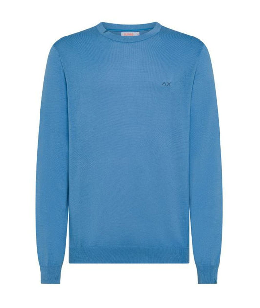 Sun68 Maglia Girocollo in Cotone K35101 Azzurro
