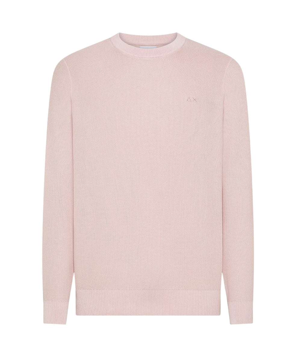 Sun68 Maglia a Girocollo in Cotone Vintage Washed K36119 Rosa