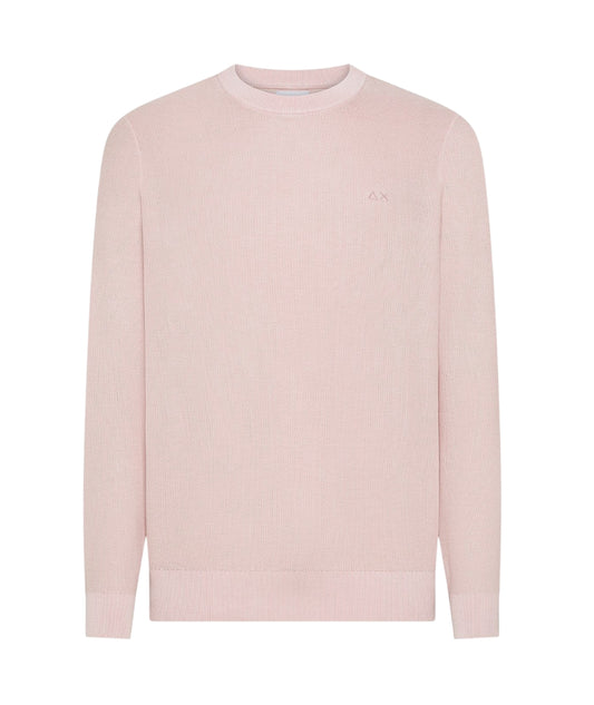 Sun68 Maglia a Girocollo in Cotone Vintage Washed K36119 Rosa