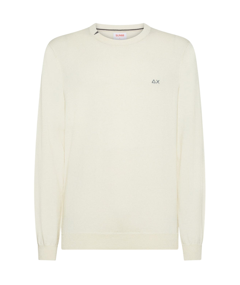 Sun68 Maglione Girocollo K45101 Bianco Panna