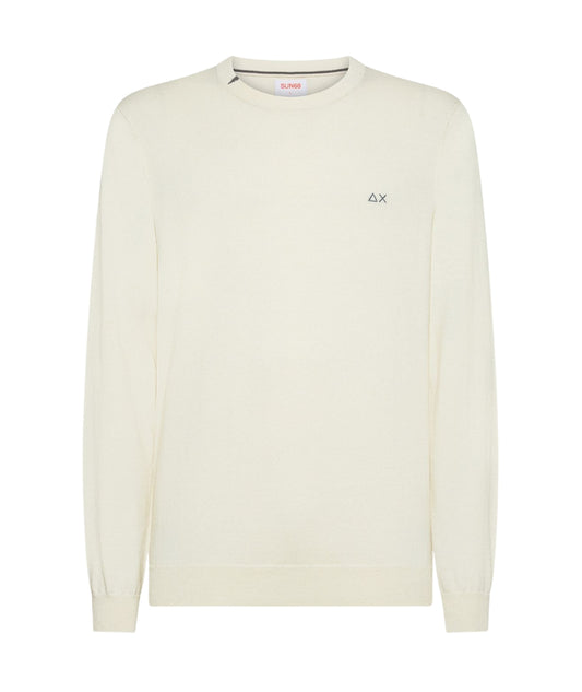 Sun68 Maglione Girocollo K45101 Bianco Panna