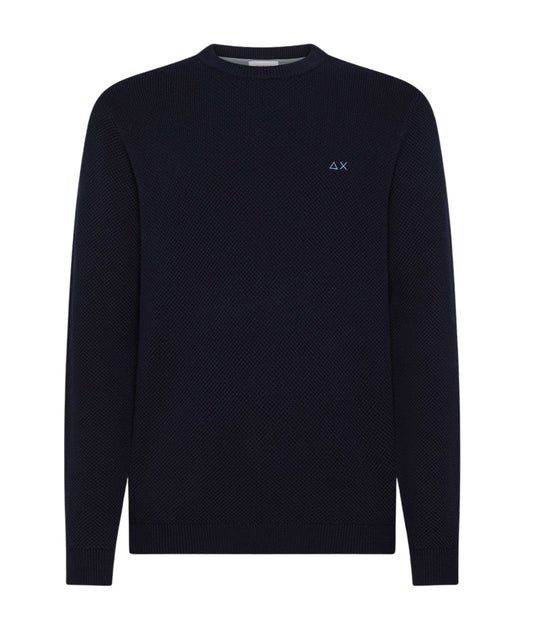 Sun68 Maglione Girocollo Punto Riso K45126 Blu Navy