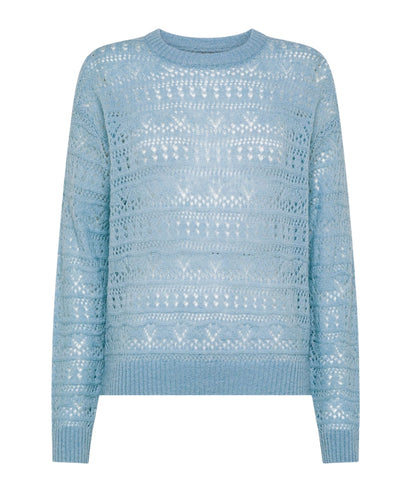 Sun68 Maglione in Maglia Traforata K45224 Azzurro