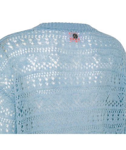 Sun68 Maglione in Maglia Traforata K45224 Azzurro