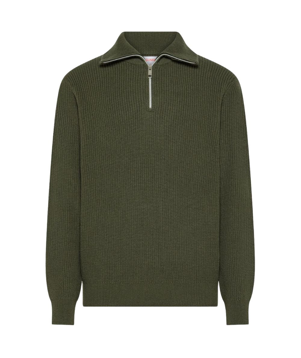 Sun68 Maglione in Misto Cashmere K46147 Verde Militare
