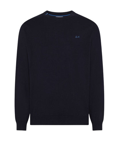 Sun68 Maglione in Misto Lana con Girocollo K46101 Blu Navy