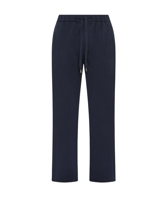 Sun68 Pantalone Con Elastico in Vita in Seersucker di Cotone P36110 Blu