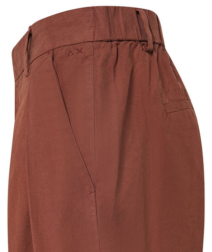 Sun68 Pantalone con Pinces in Misto Cotone P36206 Marrone Cacao