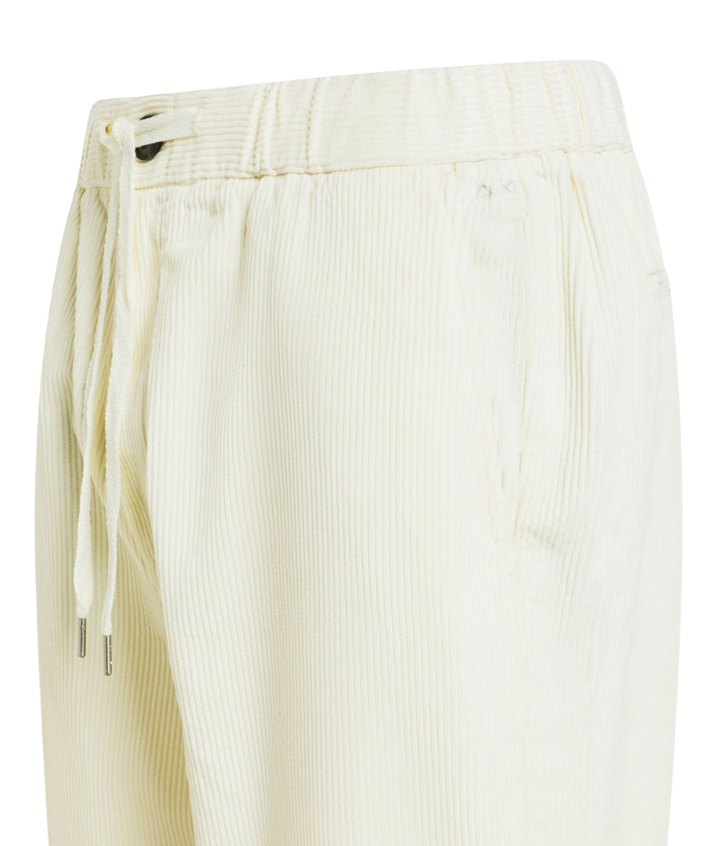 Sun68 Pantalone in Corduroy P45106 Bianco Panna