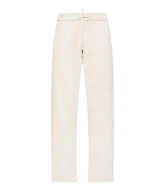 Sun68 Pantalone in Velluto a Coste P46205 Bianco