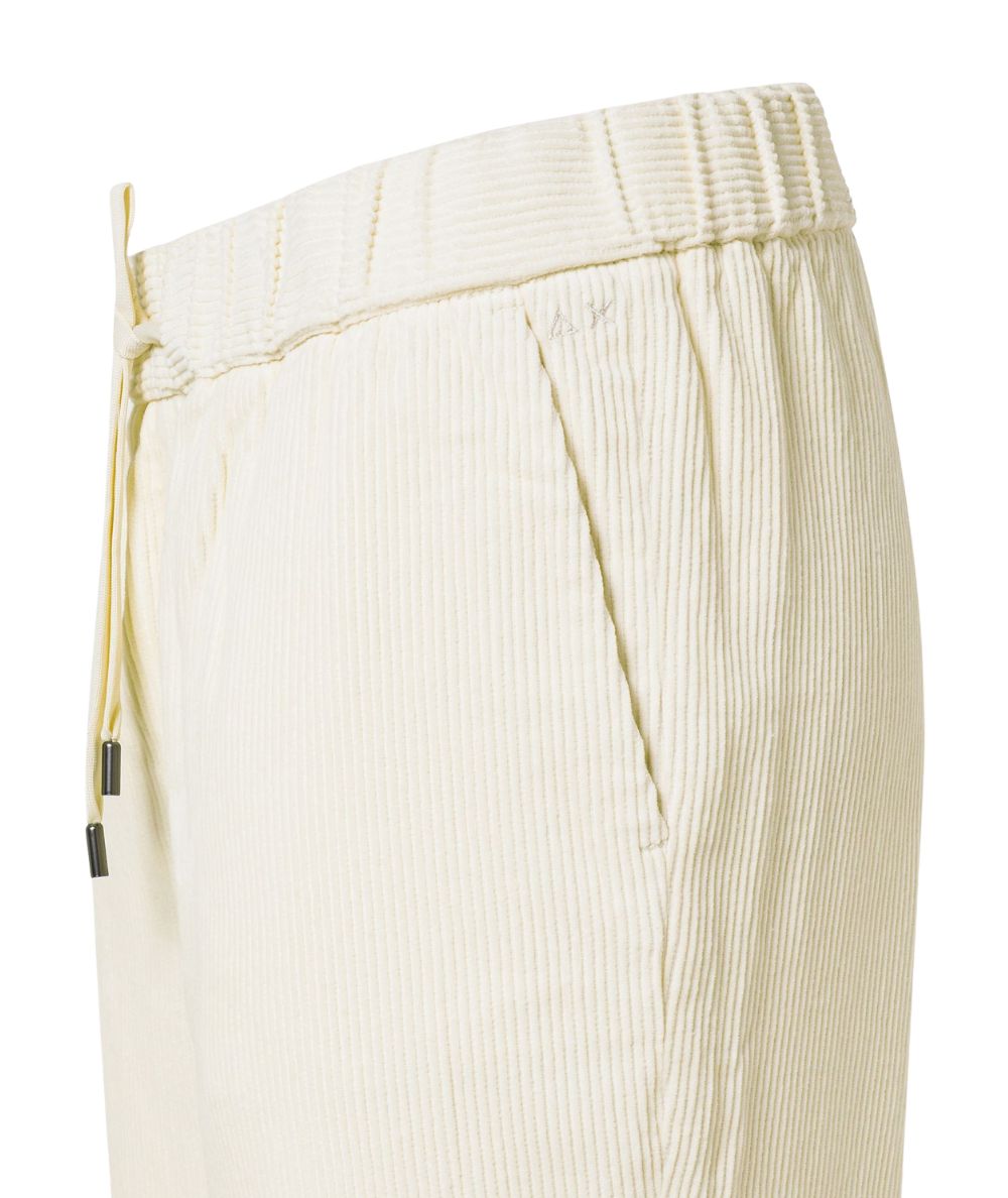Sun68 Pantalone in Velluto a Coste P46205 Bianco