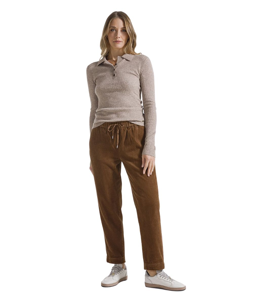 Sun68 Pantalone in Velluto a Coste P46205 Marrone Cacao