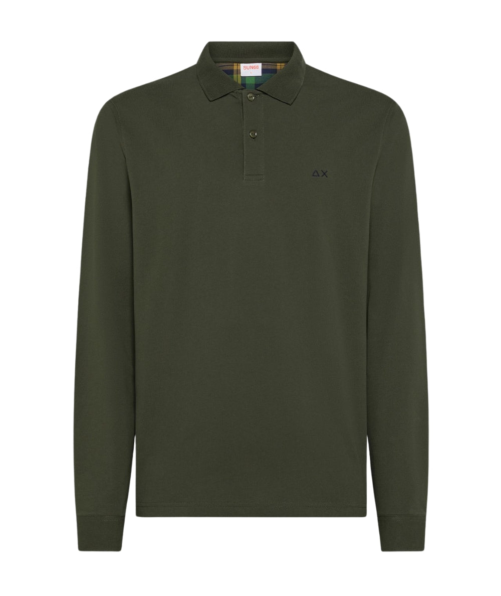 Sun68 Polo Maniche Lunghe A45108 Verde Militare