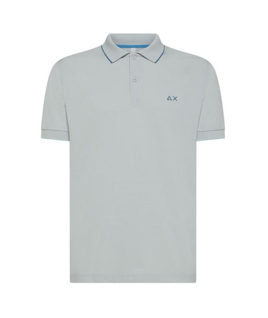 Sun68 Polo Profilo Sottile Contrasto A35110 Grigio Chiaro