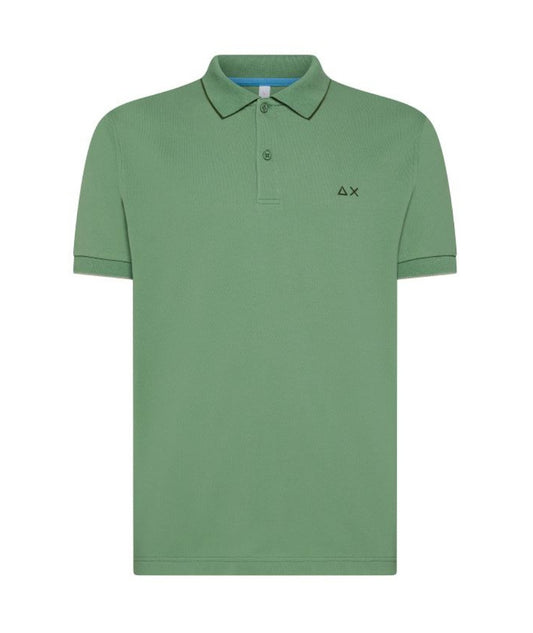 Sun68 Polo Profilo Sottile Contrasto A35110 Verde