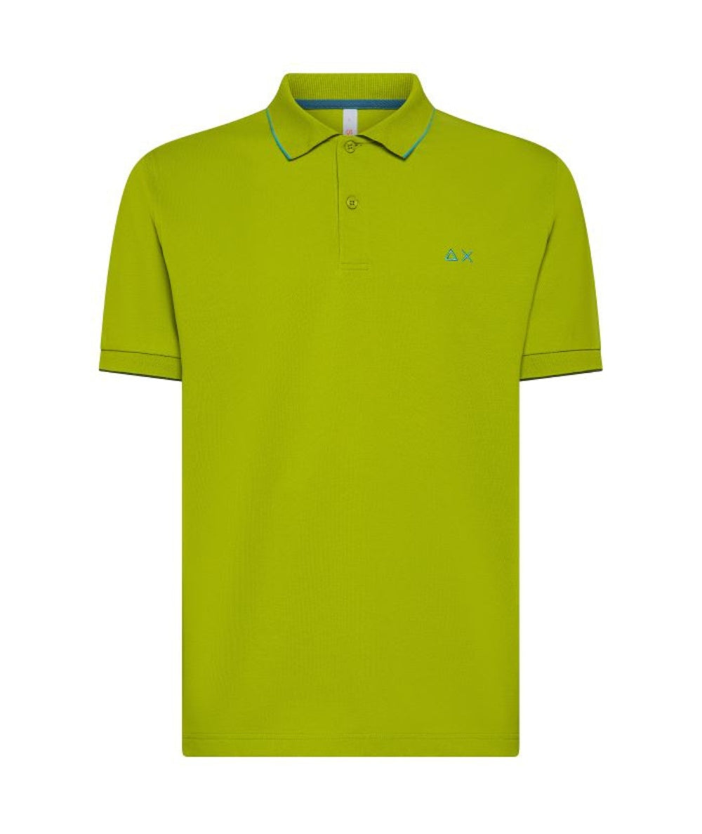 Sun68 Polo Profilo Sottile Contrasto A35110 Verde