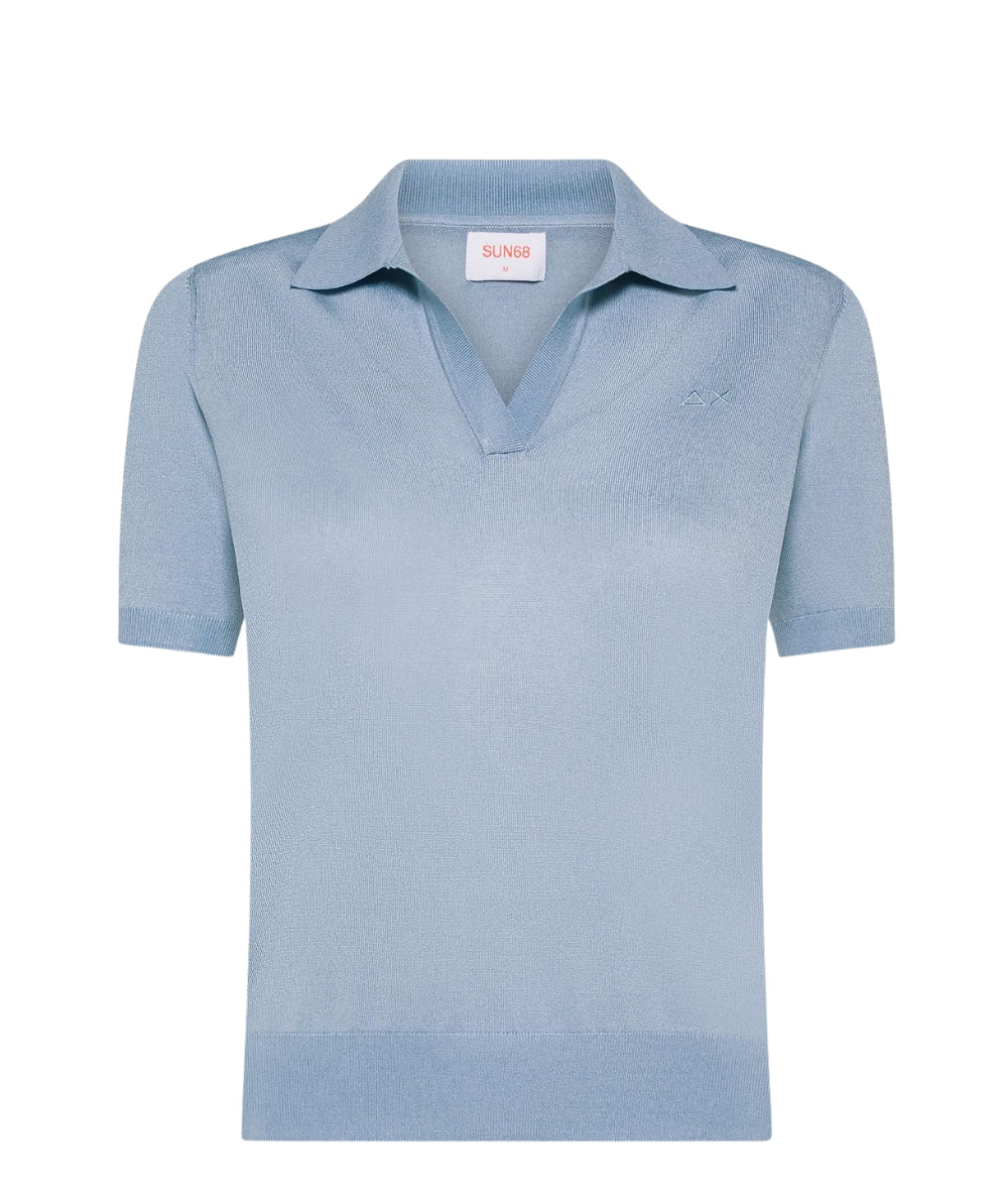 Sun68 Polo in Misto Viscosa K36210  Azzurro 1