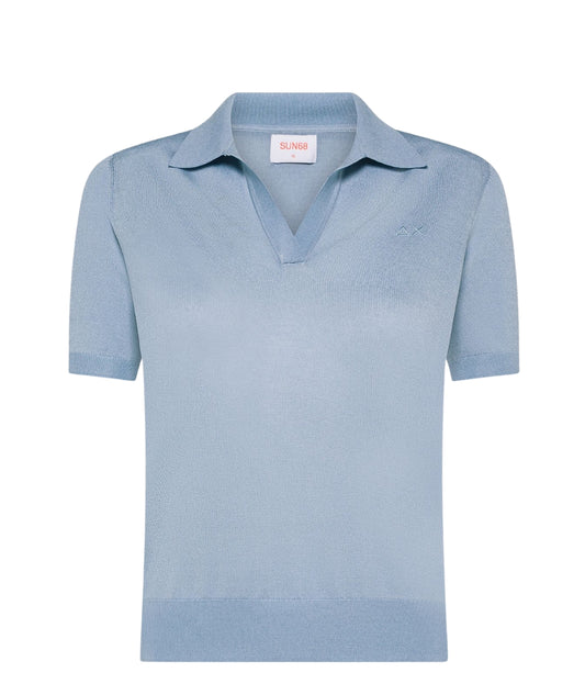 Sun68 Polo in Misto Viscosa K36210  Azzurro 1