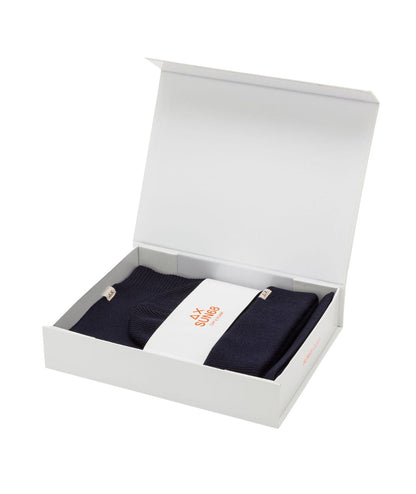 Sun68 Set Berretto e Sciarpa in Misto Lana C46104 Blu Navy