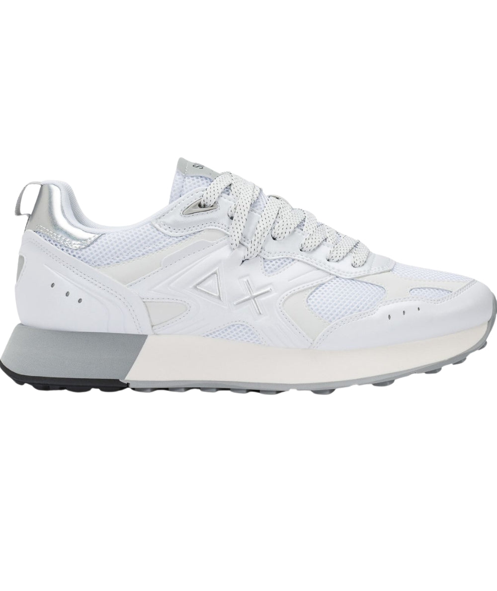 Sun68 Sneakers Jaki 2.0 Silver Mesh Modello Running Z36119 Bianco