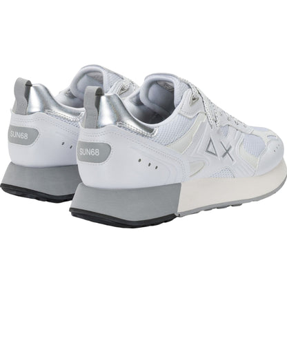 Sun68 Sneakers Jaki 2.0 Silver Mesh Modello Running Z36119 Bianco