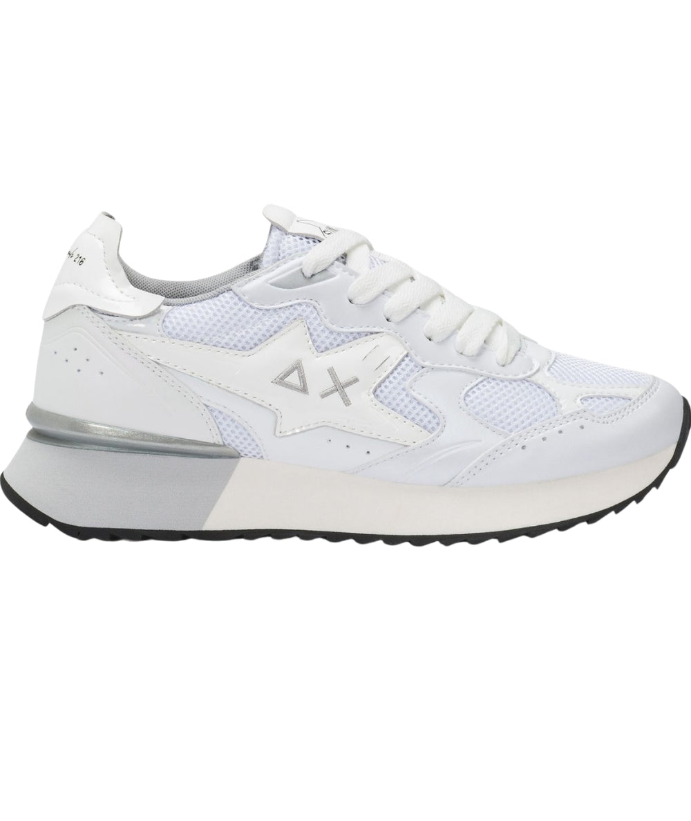 Sun68 Sneakers Stargirl Silver Mesh Modello Running Z36216 Bianco