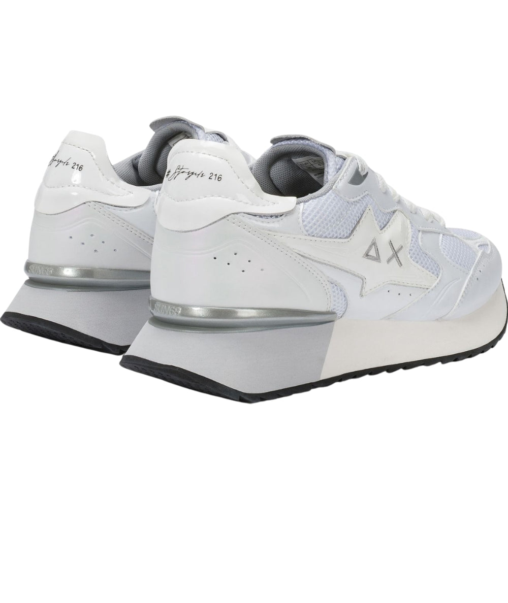 Sun68 Sneakers Stargirl Silver Mesh Modello Running Z36216 Bianco