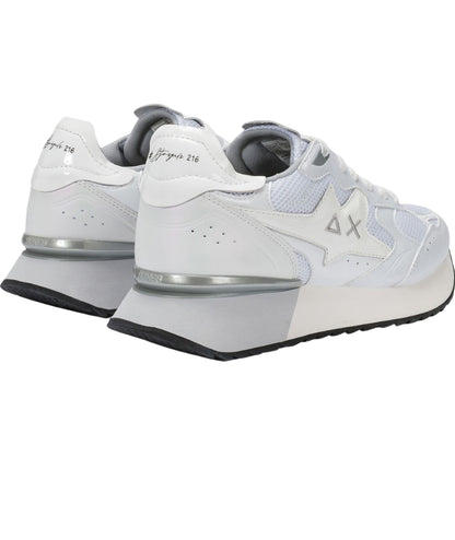 Sun68 Sneakers Stargirl Silver Mesh Modello Running Z36216 Bianco