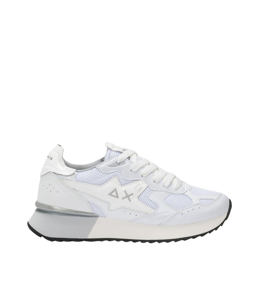 Sun68 Sneakers Stargirl Silver Mesh Modello Running Z36216 Bianco
