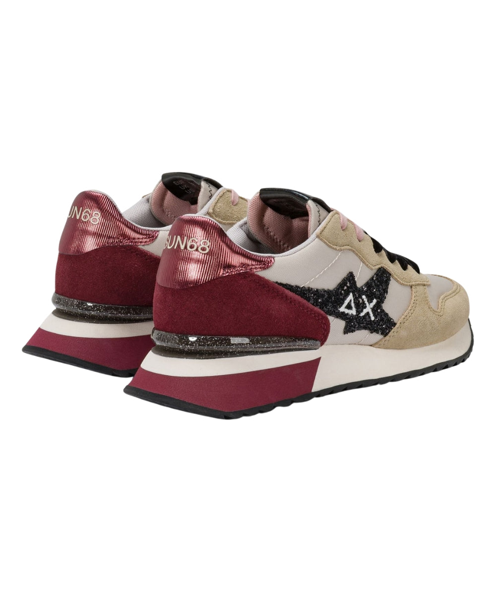 Sun68 Sneakers Stragirl Glitter Z45217 Beige Bordeaux