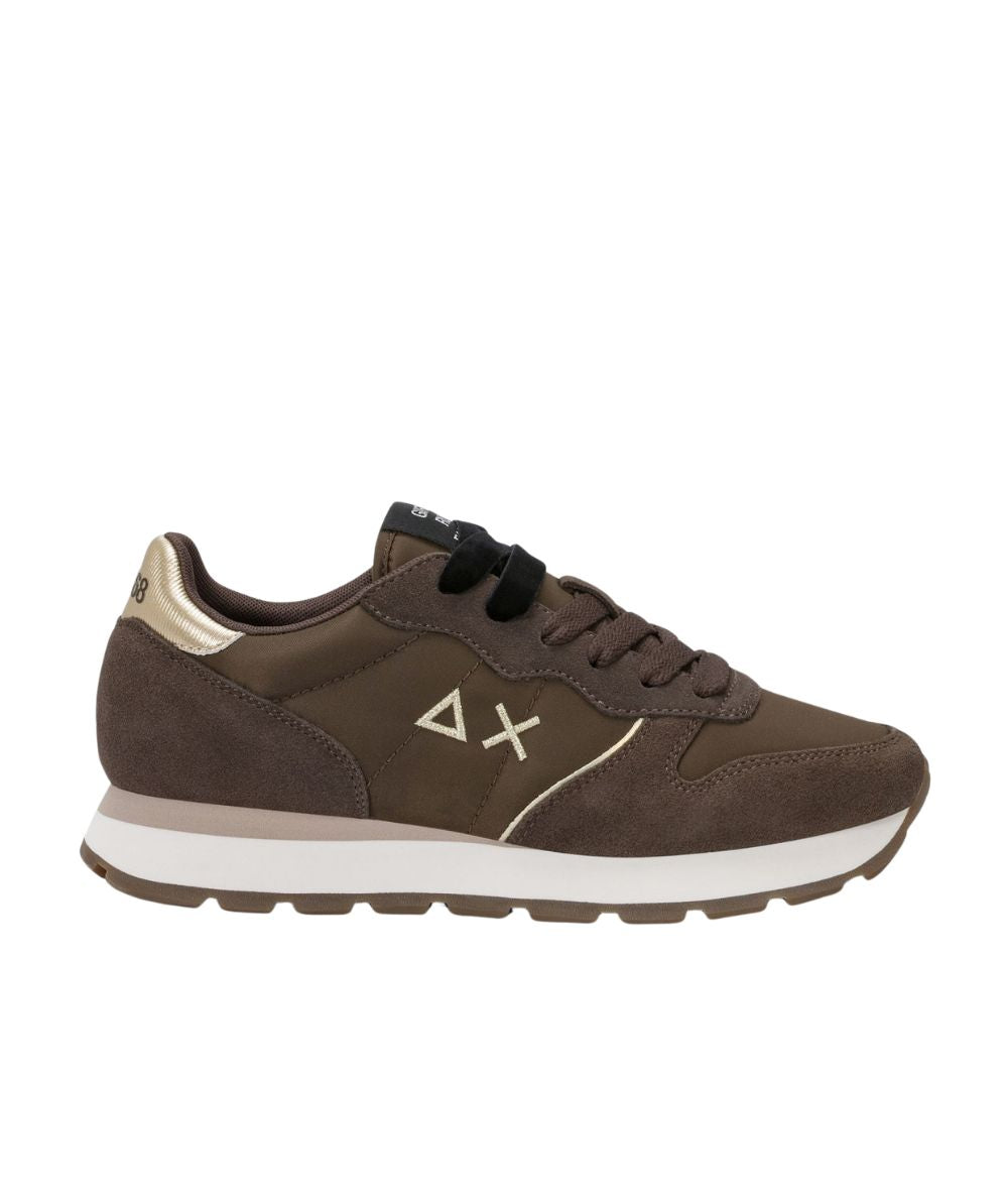 Sun68 Sneakers in Nylon e Suede Ally Gold Silver Z46202 Marrone