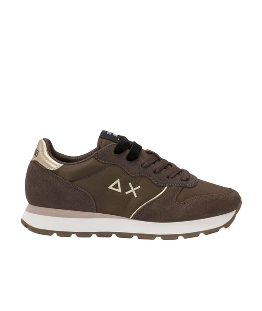 Sun68 Sneakers in Nylon e Suede Ally Gold Silver Z46202 Marrone