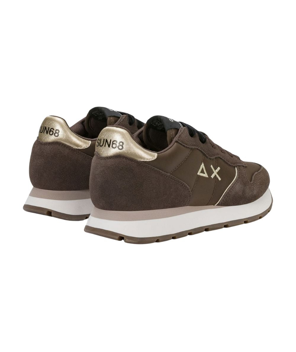 Sun68 Sneakers in Nylon e Suede Ally Gold Silver Z46202 Marrone