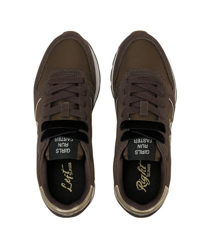 Sun68 Sneakers in Nylon e Suede Ally Gold Silver Z46202 Marrone