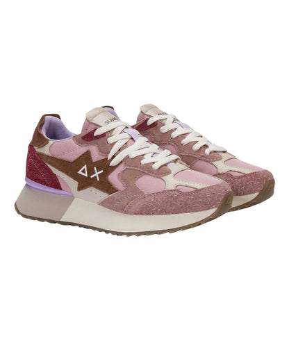 Sun68 Sneakers in Nylon e Suede Stragirl Multicolor Z46222 Rosa Malva 