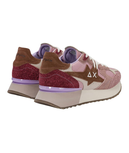 Sun68 Sneakers in Nylon e Suede Stragirl Multicolor Z46222 Rosa Malva