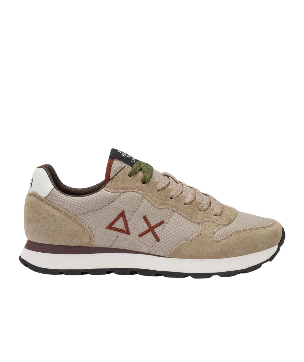Sun68 Sneakers in Suede e Nylon Tom Solid Z46101 Beige Scuro