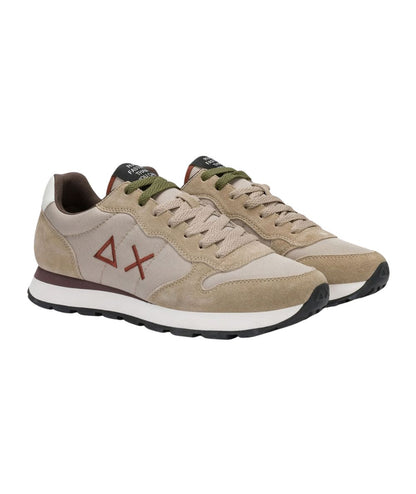 Sun68 Sneakers in Suede e Nylon Tom Solid Z46101 Beige Scuro