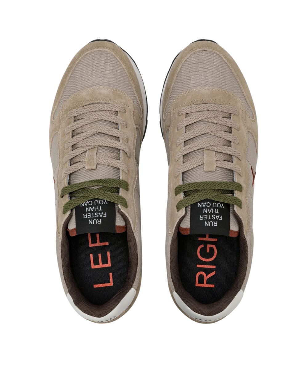 Sun68 Sneakers in Suede e Nylon Tom Solid Z46101 Beige Scuro