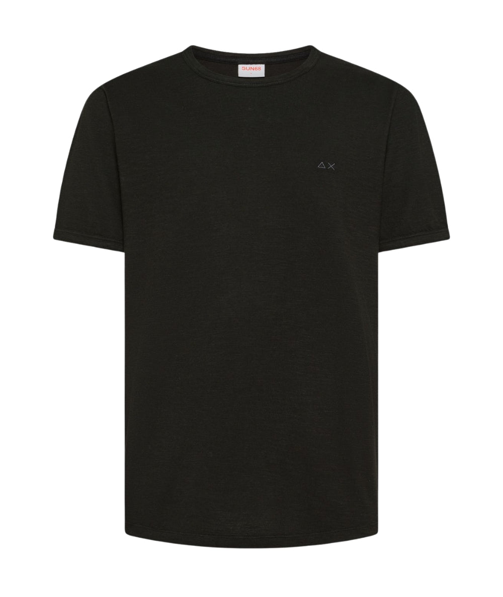 Sun68 T-shirt Con Girocollo in Jersey di Cotone T36115 Nero