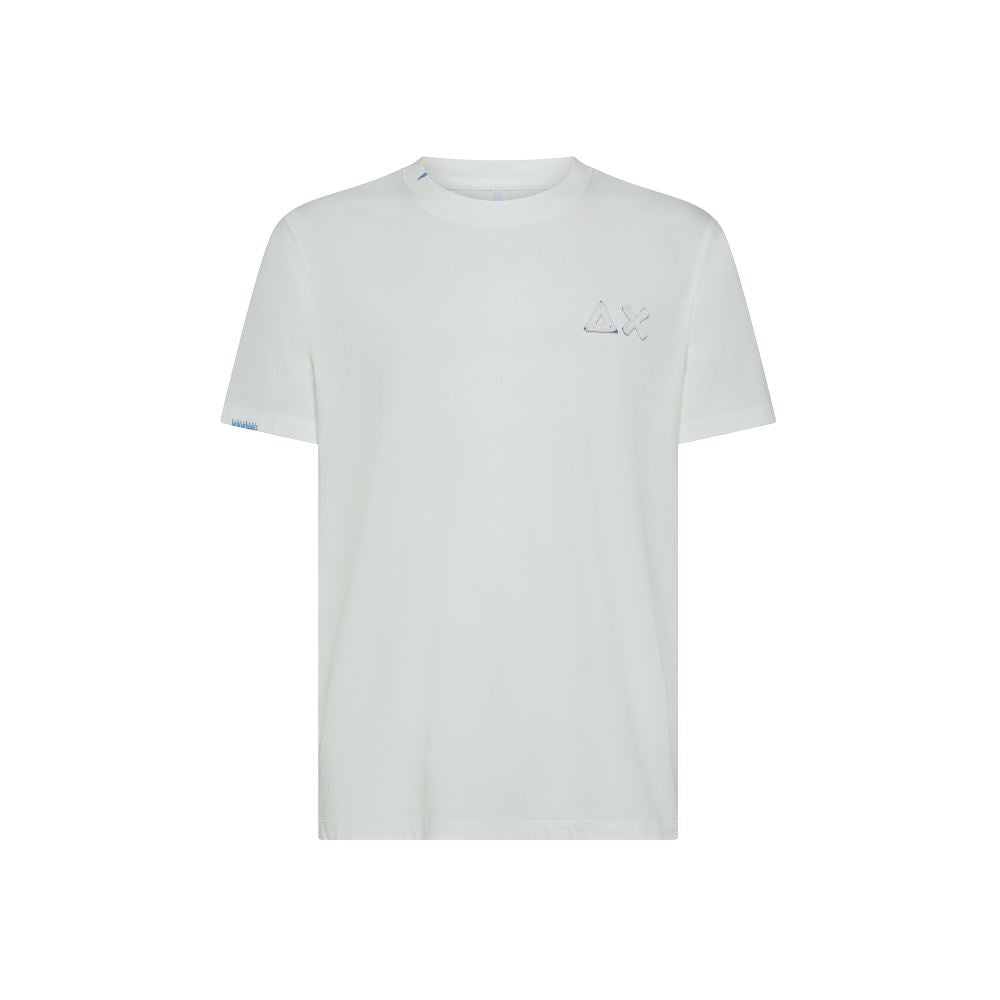 Sun68 T-shirt Girocollo Effetto Vintage T35115 Bianco