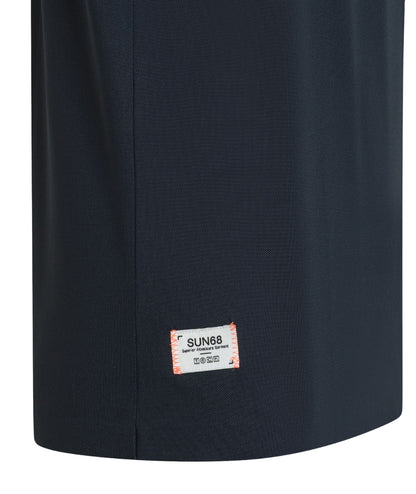 Sun68 T-shirt Girocollo in Piquet Tecnico Stretch T36135 Blu Navy