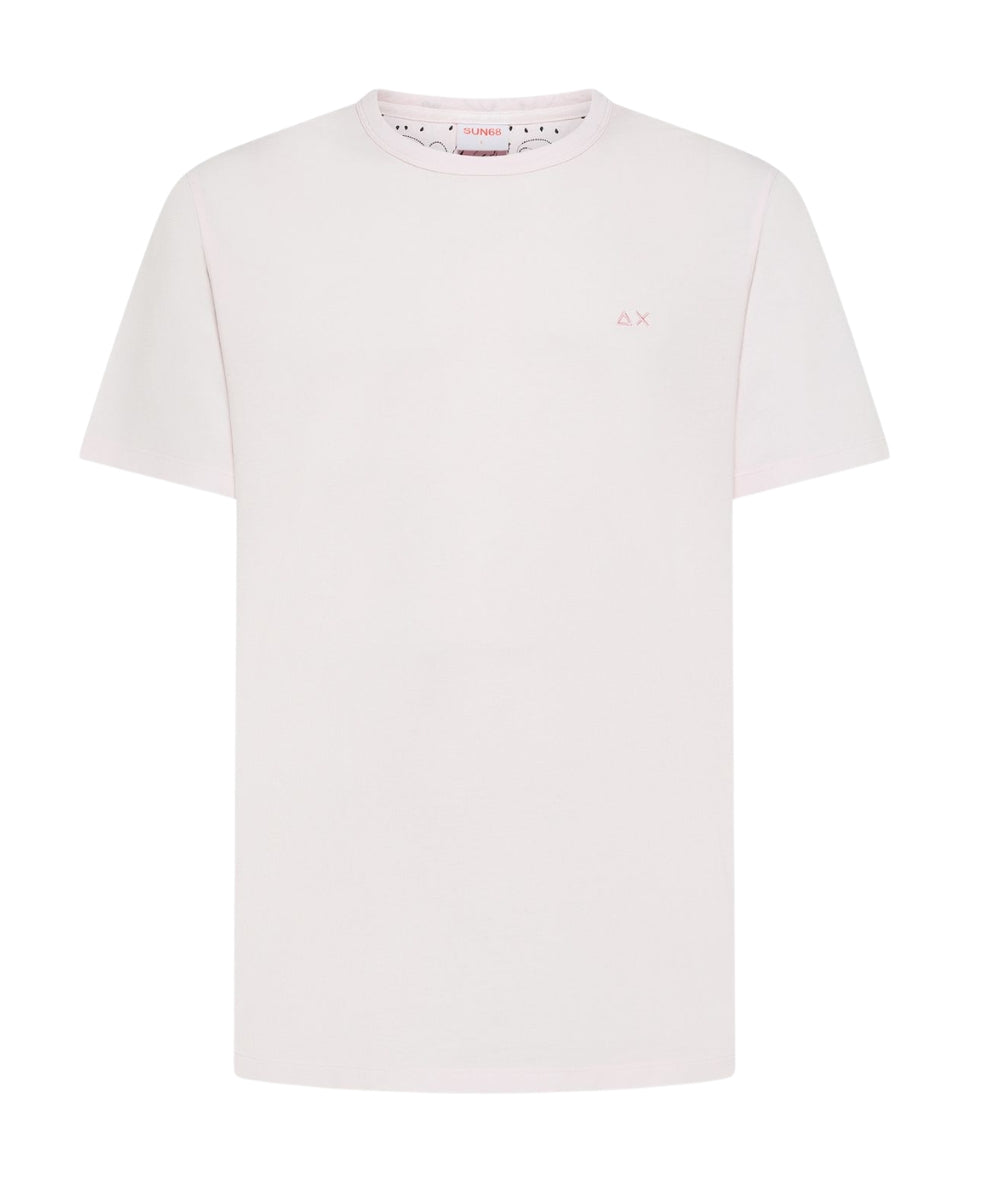 Sun68 T-shirt in Cotone Piquet Con Dettaglio Interno Paisley T36123 Rosa