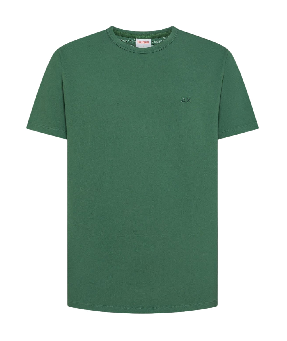 Sun68 T-shirt in Cotone Piquet Con Dettaglio Interno Paisley T36123 Verde