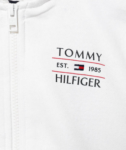 TOMMY HILFIGER Felpa con Cappuccio e Zip KB0KB09568 Bianco