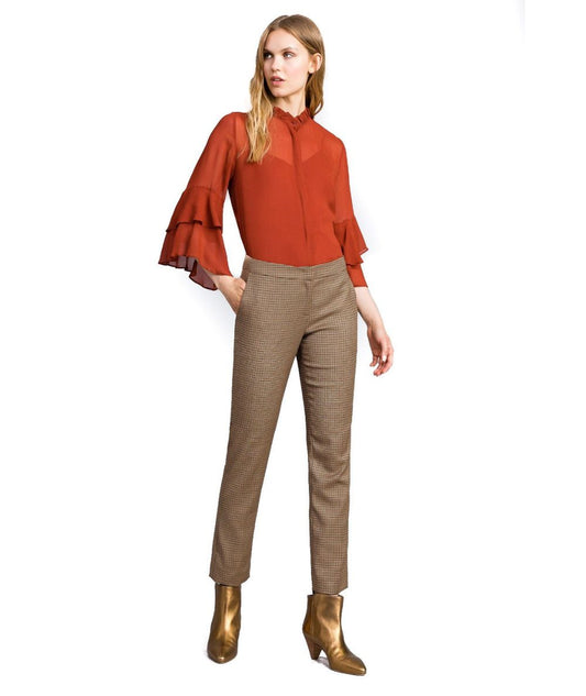 TWINSET PANTALONI A SIGARETTA JACQUARD CHECK TA821P